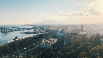 Blick über Málaga Stadt